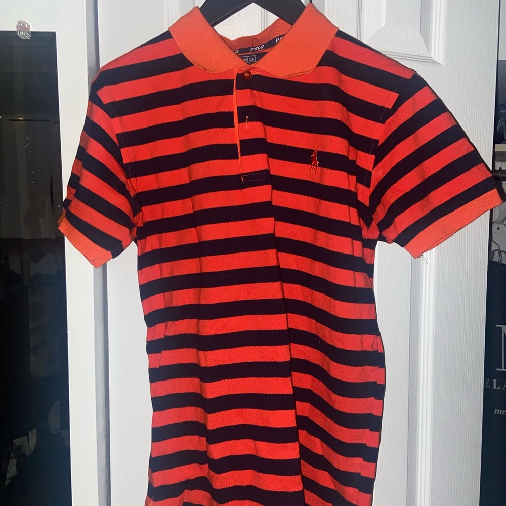 Ralph Lauren Orange and Black Polo Shirt